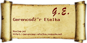 Gerencsér Etelka névjegykártya