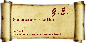 Gerencsér Etelka névjegykártya